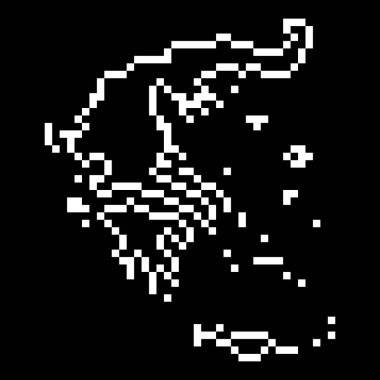 Pixel map of Greece. Vector illustration.