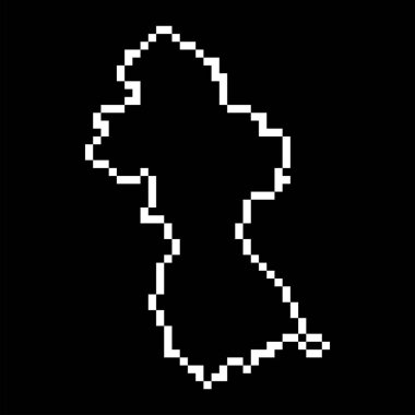 Guyana 'nın pikselli haritası. Vektör illüstrasyonu.