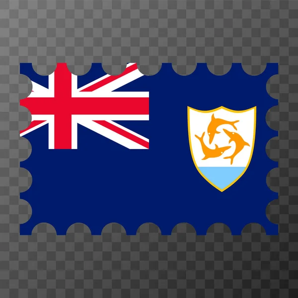Carimbo Postal Com Bandeira Anguilla Ilustração Vetorial — Vetor de Stock