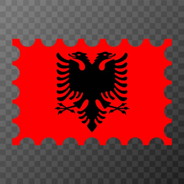 Poštovní Známka Albánskou Vlajkou Vektorová Ilustrace — Stockový vektor