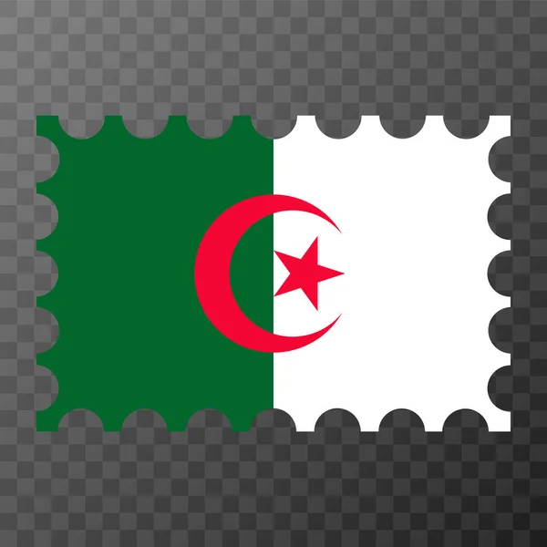 Znaczek Pocztowy Flagą Algierii Ilustracja Wektora — Wektor stockowy