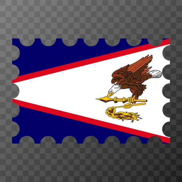 Üzerinde Amerikan Samoa Bayrağı Olan Posta Pulu Vektör Illüstrasyonu — Stok Vektör