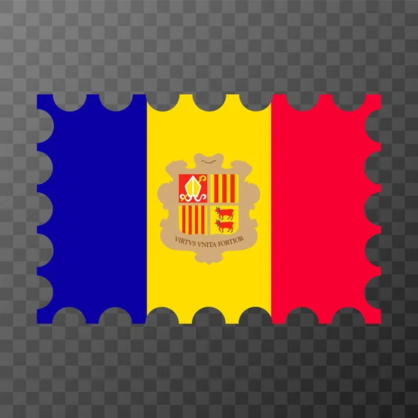 Üzerinde Andorra Bayrağı Olan Posta Pulu Vektör Illüstrasyonu — Stok Vektör