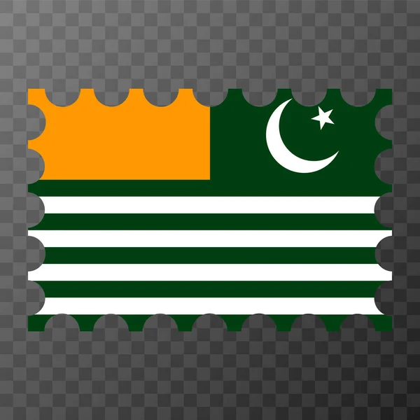 Sello Postal Con Bandera Azad Cachemira Ilustración Vectorial — Archivo Imágenes Vectoriales