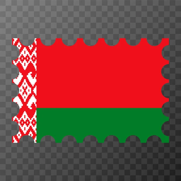 Znaczek Pocztowy Białoruską Flagą Ilustracja Wektora — Wektor stockowy