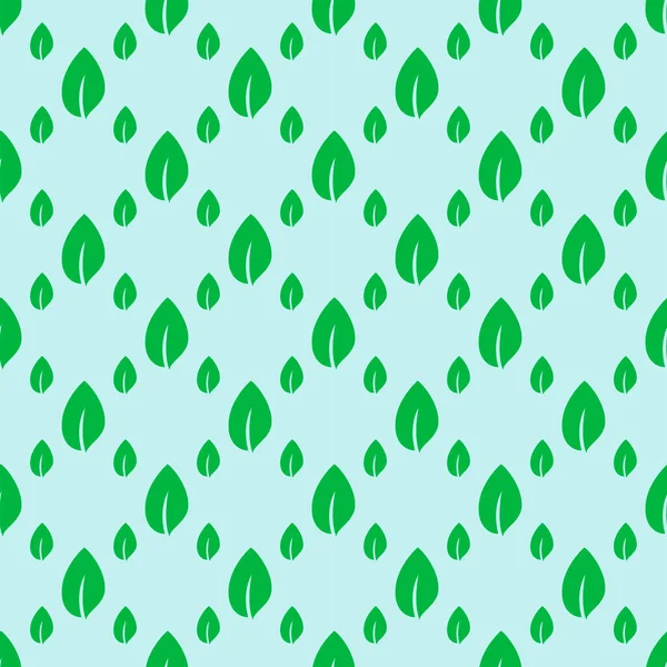 Ekologiczne Liście Wzór Zielony Pozostawia Płaski Design — Wektor stockowy