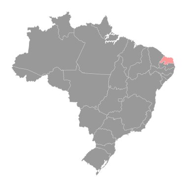 Rio Grande do Norte Haritası, Brezilya eyaleti. Vektör İllüstrasyonu.