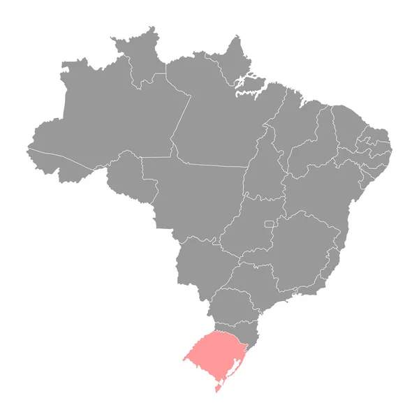 Rio Grande Sul Mapa Estado Brasil Ilustração Vetorial — Vetor de Stock