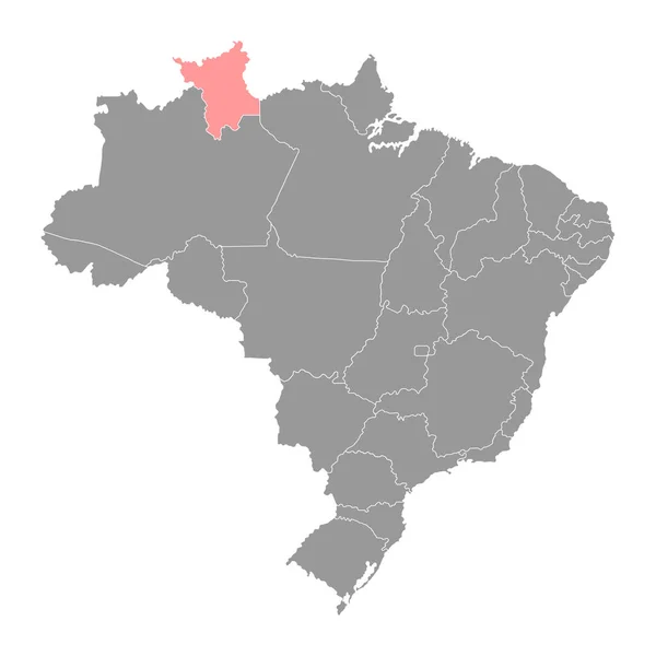 Carte Roraima État Brésil Illustration Vectorielle — Image vectorielle