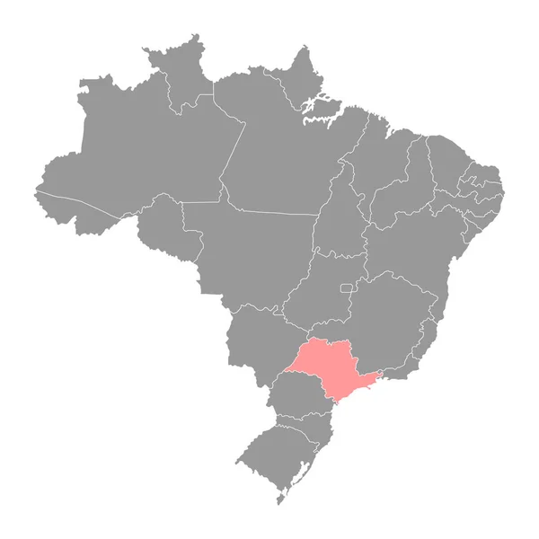 Mapa Sao Paulo Stan Brazylia Ilustracja Wektora — Wektor stockowy