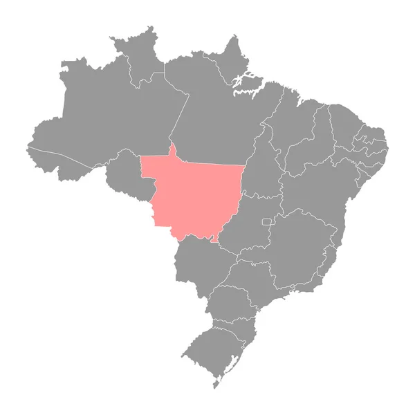 グロッソ地図ブラジルの州 ベクターイラスト — ストックベクタ