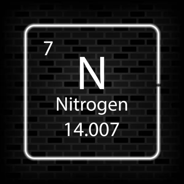 窒素ネオンシンボル 周期表の化学元素 ベクターイラスト — ストックベクタ