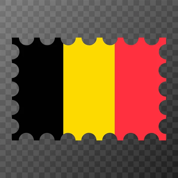Poststämpel Med Belgisk Flagga Vektorillustration — Stock vektor