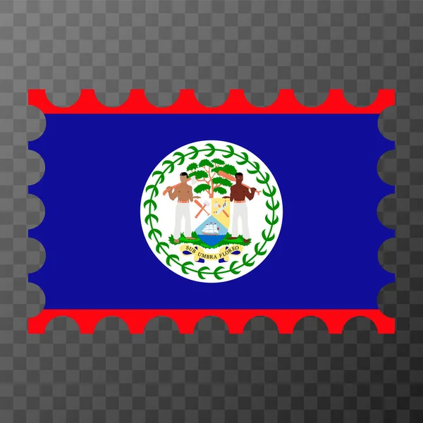 Timbro Postale Con Bandiera Belize Illustrazione Vettoriale — Vettoriale Stock