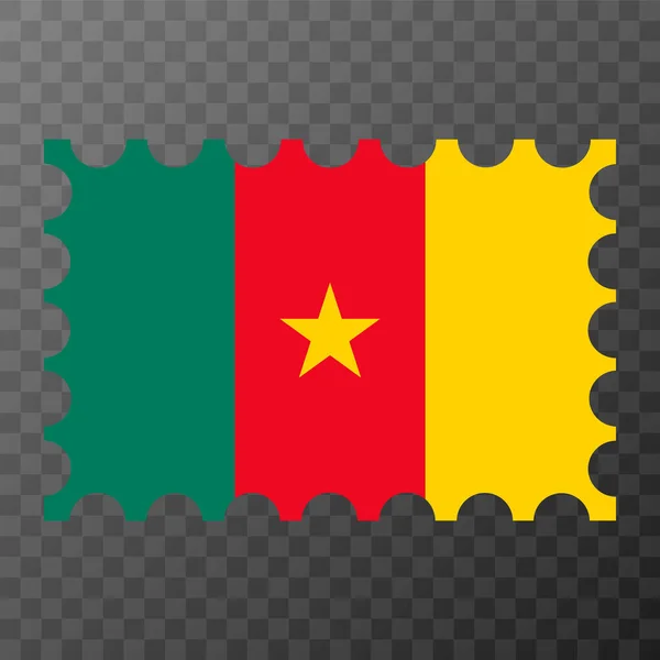 Üzerinde Kamerun Bayrağı Olan Posta Pulu Vektör Illüstrasyonu — Stok Vektör