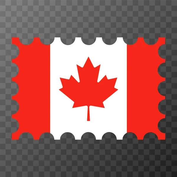 Üzerinde Kanada Bayrağı Olan Posta Pulu Vektör Illüstrasyonu — Stok Vektör