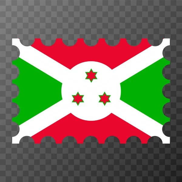 Briefmarke Mit Burundischer Flagge Vektorillustration — Stockvektor