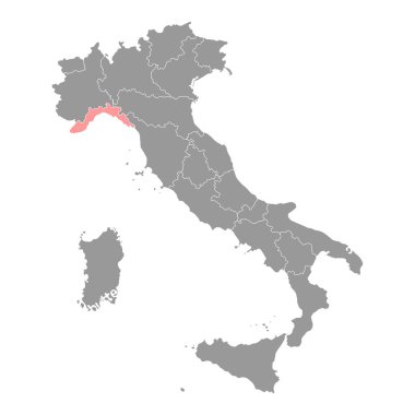 Liguria Map. Region of Italy. Vector illustration.
