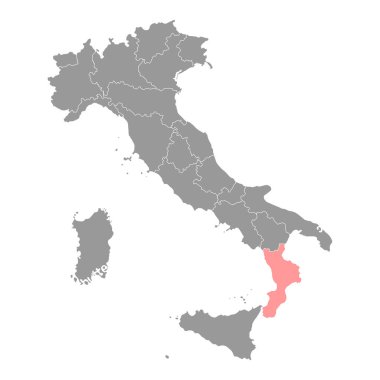 Calabria Map. Region of Italy. Vector illustration.
