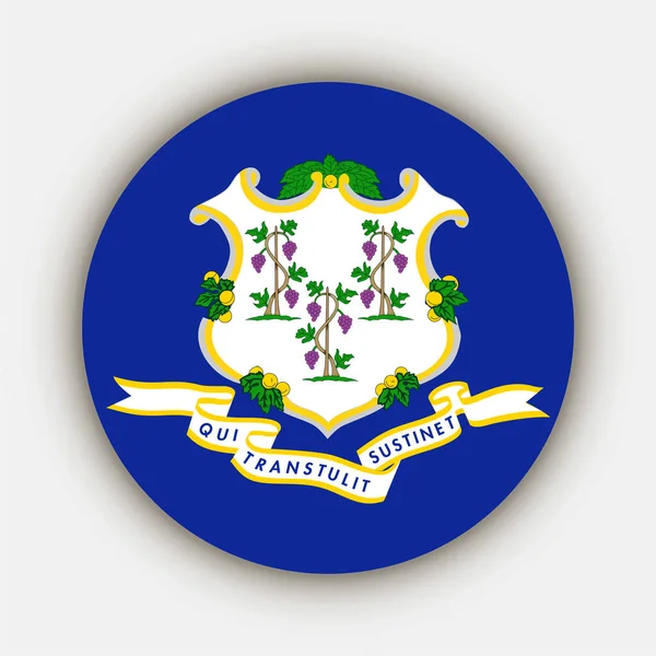 Connecticut State Flag Vector Illustration — Vetor de Stock