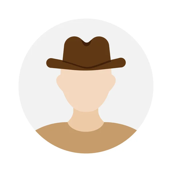 Άδειο Είδωλο Προσώπου Καουμπόικο Καπέλο Εικονογράφηση Διανύσματος — Διανυσματικό Αρχείο