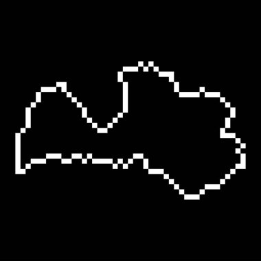 Pixel map of Latvia. Vector illustration.