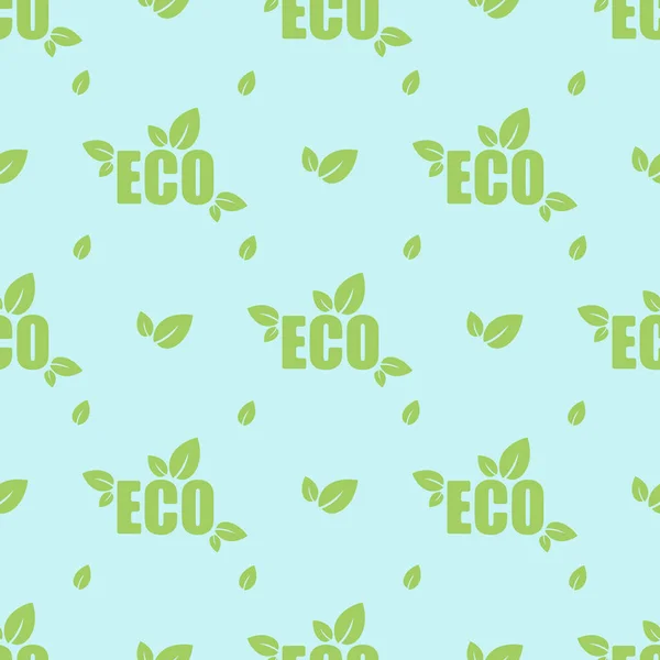 Экологически Чистая Иконка Зелеными Листьями — стоковый вектор