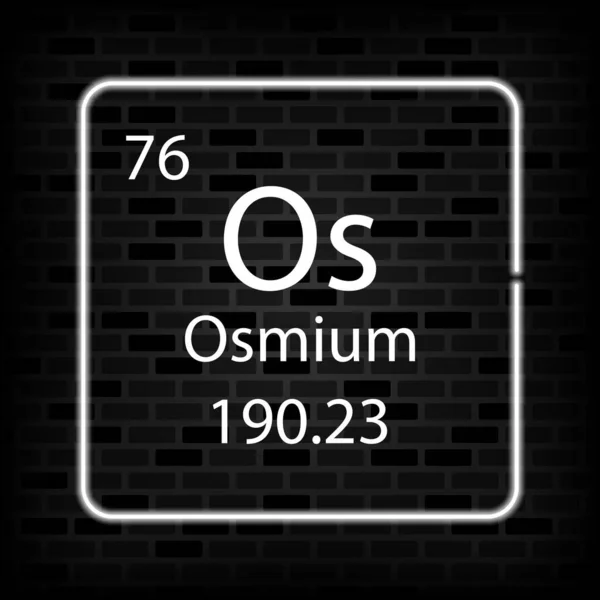 Osmiyum Neon Sembolü Periyodik Tablonun Kimyasal Elementi Vektör Illüstrasyonu — Stok Vektör
