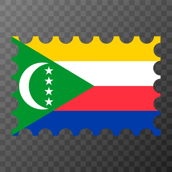 Sello Postal Con Bandera Las Comoras Ilustración Vectorial — Archivo Imágenes Vectoriales