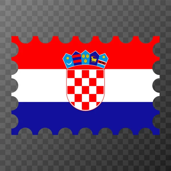 Üzerinde Hırvatistan Bayrağı Olan Posta Pulu Vektör Illüstrasyonu — Stok Vektör
