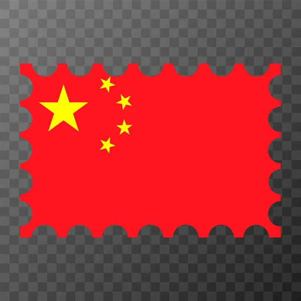 Znaczek Pocztowy Flagą Chin Ilustracja Wektora — Wektor stockowy