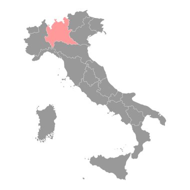 Lombardy Map. Region of Italy. Vector illustration.