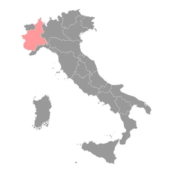Piedmont Map Region Italy Vector Illustration — Stok Vektör