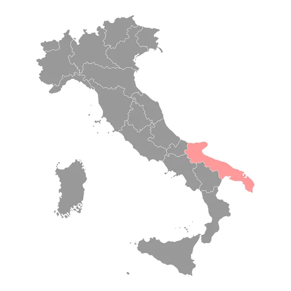 Puglia Map Region Italy Vector Illustration — Stok Vektör
