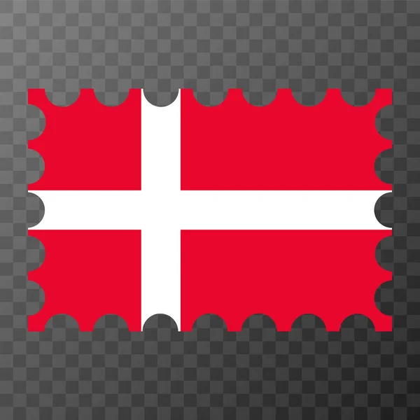 Timbro Postale Con Bandiera Danese Illustrazione Vettoriale — Vettoriale Stock