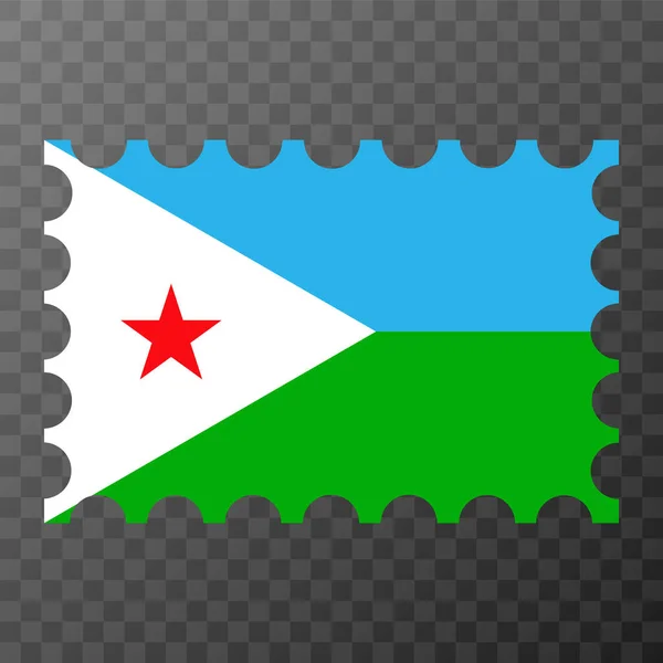 Sello Postal Con Bandera Yibuti Ilustración Vectorial — Vector de stock