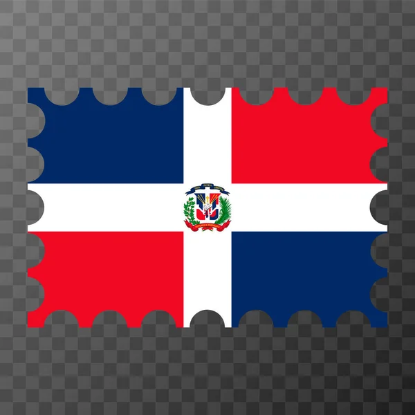 Sello Postal Con Bandera República Dominicana Ilustración Vectorial — Vector de stock
