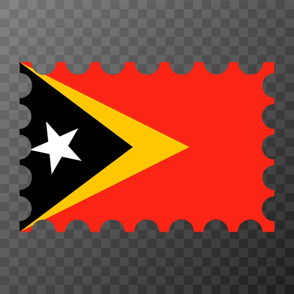 Timbre Poste Avec Drapeau Timor Oriental Illustration Vectorielle — Image vectorielle