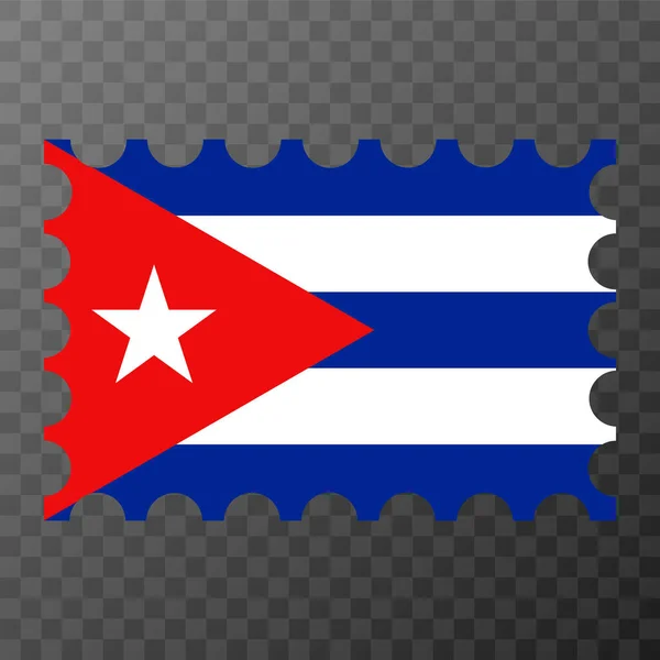 Sello Postal Con Bandera Cuba Ilustración Vectorial — Vector de stock