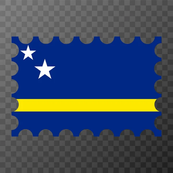 Curacao Bayrağıyla Posta Pulu Vektör Illüstrasyonu — Stok Vektör