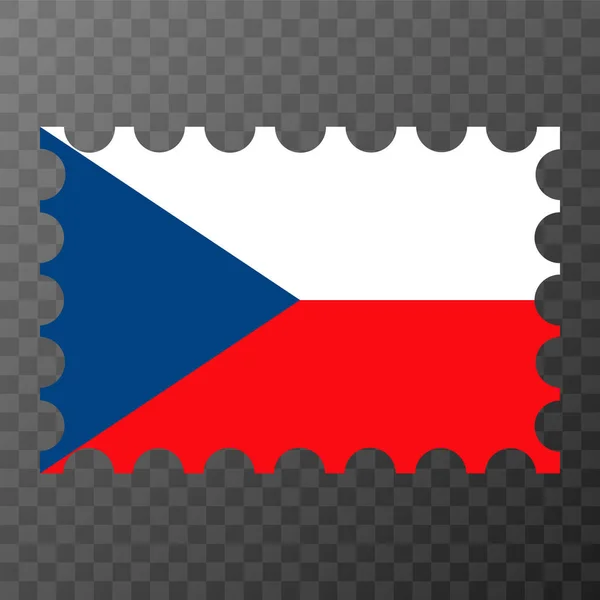 Почтовая Марка Флагом Чехии Векторная Иллюстрация — стоковый вектор