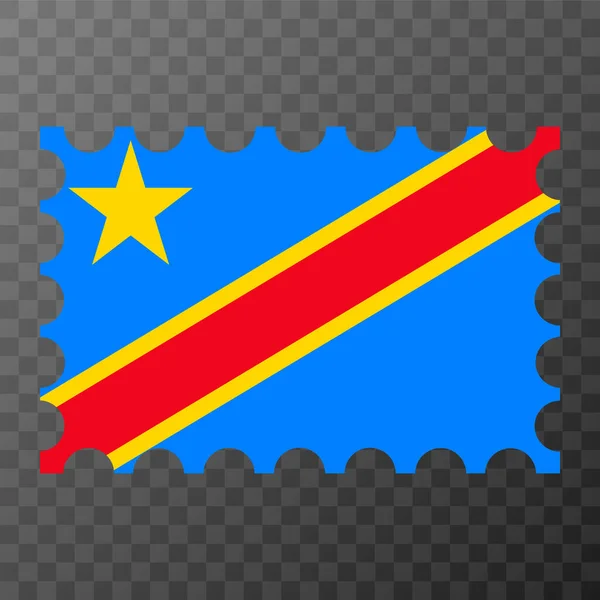 Sello Postal Con Bandera República Democrática Del Congo Ilustración Vectorial — Vector de stock