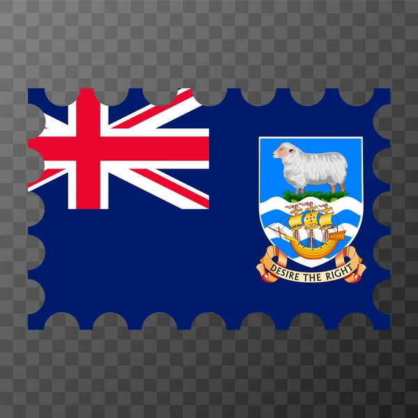Postzegel Met Falklandeilanden Vlag Vectorillustratie — Stockvector