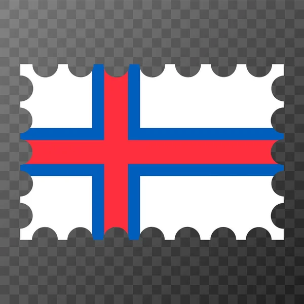 Почтовая Марка Флагом Фарерских Островов Векторная Иллюстрация — стоковый вектор