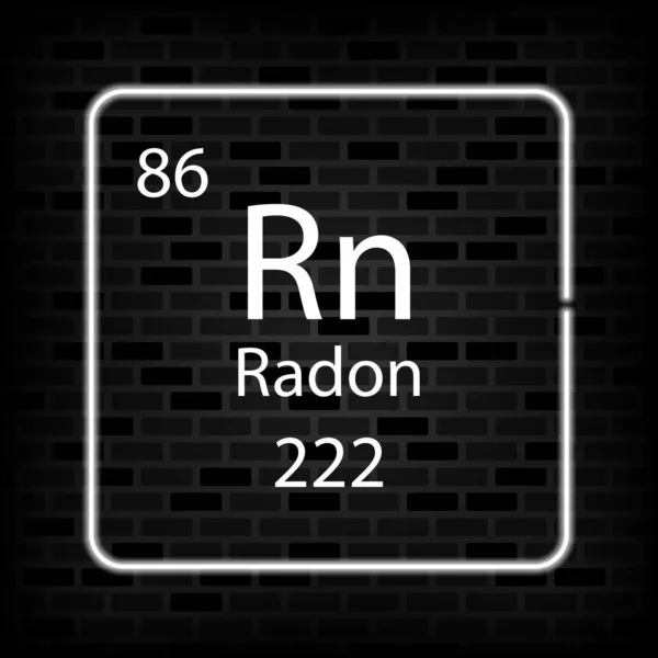 Radon Neon Sembolü Periyodik Tablonun Kimyasal Elementi Vektör Illüstrasyonu — Stok Vektör