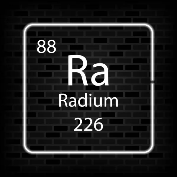 Radyum Neon Sembolü Periyodik Tablonun Kimyasal Elementi Vektör Illüstrasyonu — Stok Vektör