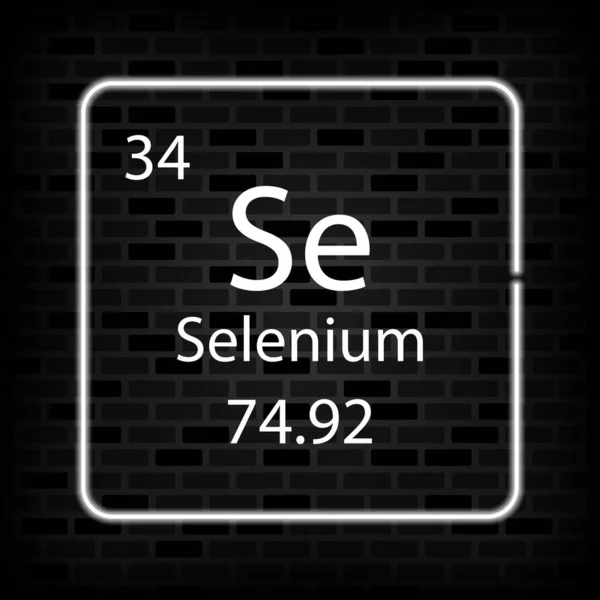 Symbol Neonu Selenowego Element Chemiczny Układu Okresowego Ilustracja Wektora — Wektor stockowy