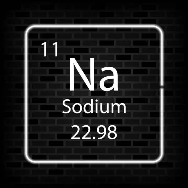 Natrium Neon Symbool Chemisch Element Van Het Periodiek Systeem Vectorillustratie — Stockvector