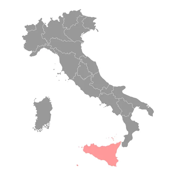 Sicily Map Region Italy Vector Illustration — Stok Vektör