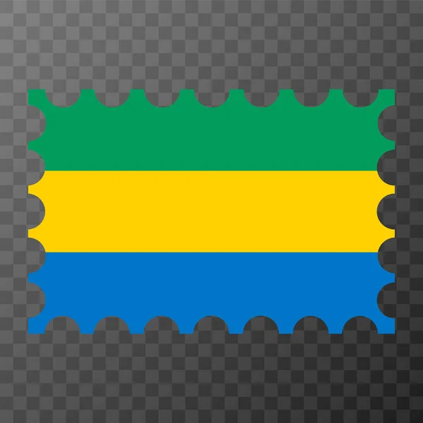 Timbro Postale Con Bandiera Gabonese Illustrazione Vettoriale — Vettoriale Stock
